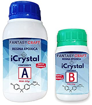 750gr I-CRYSTAL RESINA EPOXI Para Manualidades y arte, encapsulados, mejor calidad/precio, para todo tipo de projectos (750gr)