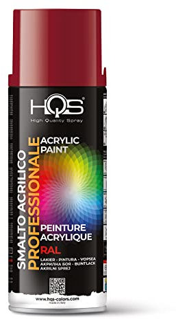 HQS Bombe de peinture acrylique, couleurs Ral (Ral 3003 - Rouge rubis)
