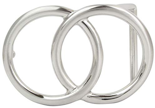 BELTINGER Gürtelschnalle Cerchi 4,0 cm | Buckle Wechselschließe Gürtelschließe 40mm Massiv | Wechselgürtel bis 4cm | Silber