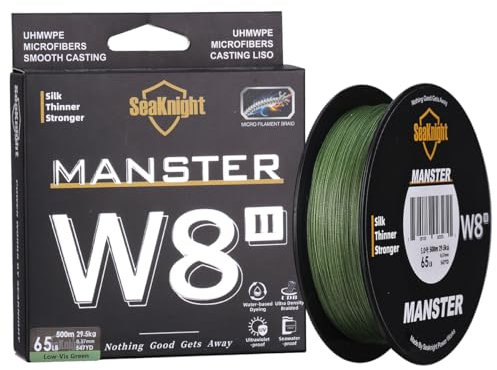 SeaKnight W8 II 8 Brins Tresse de Pêche à la Carpe tressée à 150M/300M/500M de Long coulée multifilaments d'eau salée Fil de Peche en mer 15-100LB