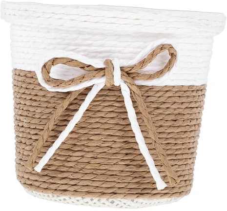 BESPORTBLE 4 Pièces Paniers De Fleurs Décoratifs Contenant pour Plantes Corbeille De Fruits De Table Poubelle en Osier Conteneurs Étanches Cache Pot De Fleur Polyvalent Corde De Papier