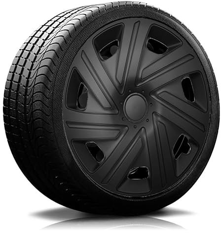 RADKAPPEN-Koenig 16 Zoll 16 RKK07 Premium Line (Schwarz) Radkappen/Radzierblenden 4 Stück