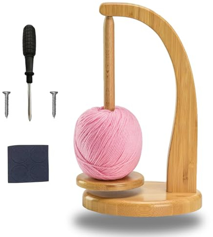Ullrullare, ullhasp, roterande garn, roterande magnetiskt garnställ av trä, ulllindare för stickning, med monteringstillbehör, för virvellievhållare och stickade tillbehör, presenter (träfärg)