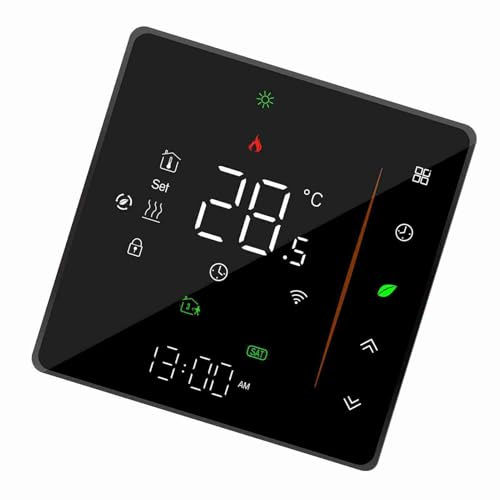 Fesjoy WiFi Smart Termostat Temperaturkontroll med Röststyrning/APP/veckoprogrammerbar för Hem/kontor, Vit Färg (för vattenuppvärmning)