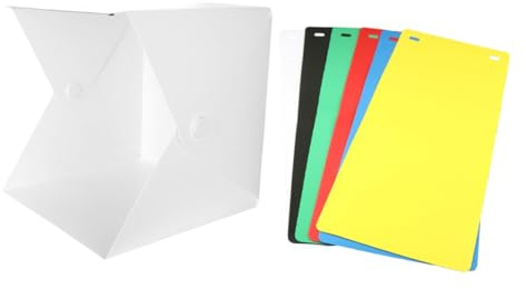 Zerodeko Scatola Luminosa da Studio Fotografico Portatile Pieghevole LED Bianco, Materiale Abs, Anti-ombre e Riflessi, per Sfondo Fotografico e Mini Shooting