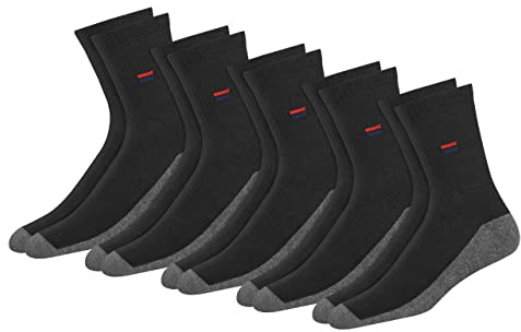 NAVYSPORT 5 par strumpor för män träningsstrumpor i bomull, 5-pack, Svart (5 par), 38-42 EU