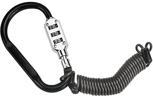 STCRERAG Helmschloss Schwarz Karabinerschloss Scheibenbremse Schloss 160cm Kabel Zahlenschloss Tragbar Diebstahlsicherung Stahldrahtschloss Motorradschloss Robust Kabelschloss Kinderwagenschloss