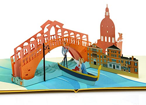 CUTPOPUP Venice Biglietto pop-up per l'anniversario romantico di Venezia, Biglietto per anniversario di matrimonio 3D, biglietto per la festa della mamma di San Valentino IT