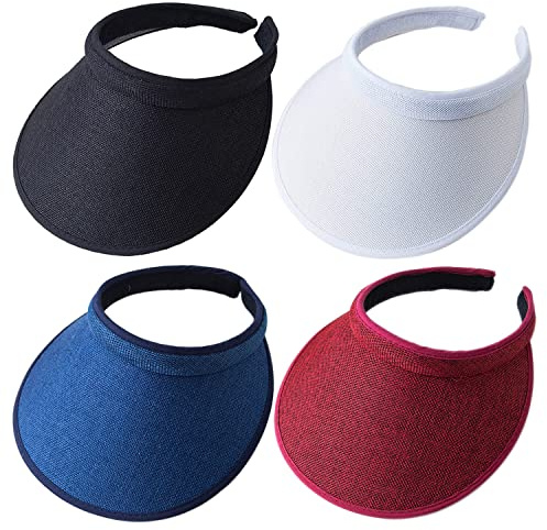MULIMU Solskydd för kvinnor, brett brätte UV-skydd UPF50+ med klämma i 4-pack