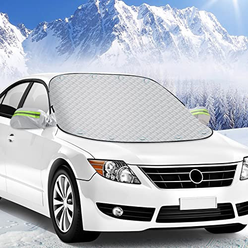 Copri Parabrezza per Auto Inverno Magnetico, Telo Parabrezza Antighiaccio Auto Invernale Telo Antigelo per Auto, Copertura Parabrezza Auto Inverno per Macchina SUV Anti Neve Ghiaccio Gelo 156 x 126cm