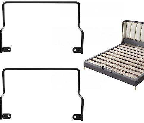 KMERCE 2 Stück matratzenhalter gegen verrutschen aus Metall, Stoppern für Seitenmatratzen, Ritzenfüller für Matratzen rutschfest, Universalmatratze, Bettspitze, 290 x 80 x 195 mm, Schwarz