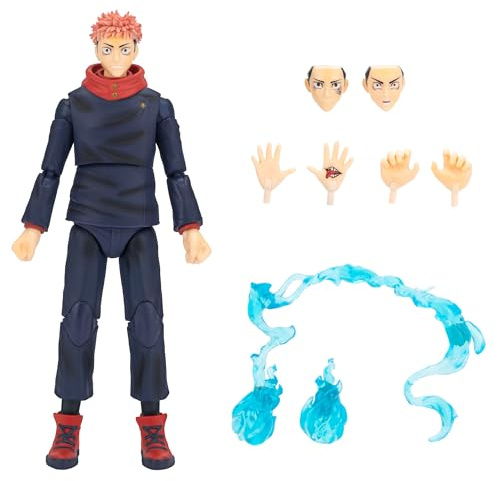 Total Anime KAZ0003 - Yuji Itadori - Jujutsu Kaisen - Figura da 16,5 cm con facce intercambiabili, mani di ricambio ed effetti energetici