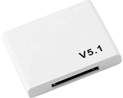 SRMAN 30 Pin Bluetooth 5.1 Receptor de audio A2DP Música Mini Adaptador Inalámbrico para 30Pin Jack Altavoz Analógico Blanco, 500309121