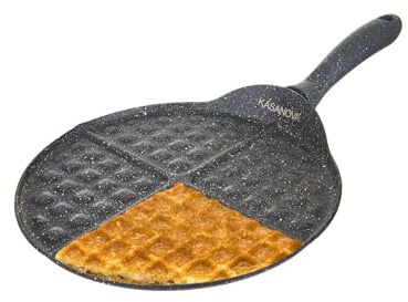 KASANOVA Padella 4 waffle 26 cm antiaderente grigio Cottura