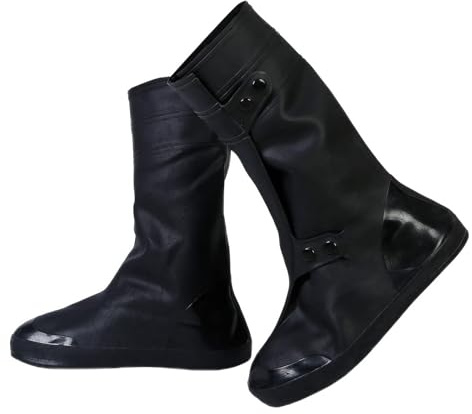 Copriscarpe antiscivolo per parquet Rain, unisex, riutilizzabili sopra stivali da neve, antiscivolo, impermeabili, scarpe da viaggio per bicicletta, Nero , 3xl