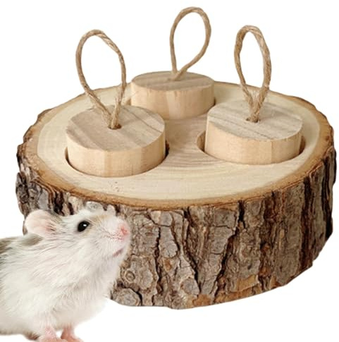 Interaktiva leksaker i trä för att söka kaninmat, hamstermat