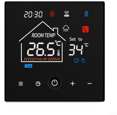 Thermostat de Chauffage Intelligent,Thermostat sans Fil chaudiere gaz Thermostat de chaudière à gaz avec connectivité Wi-FI et fonctionnalités avancées de Planification hebdomadaire