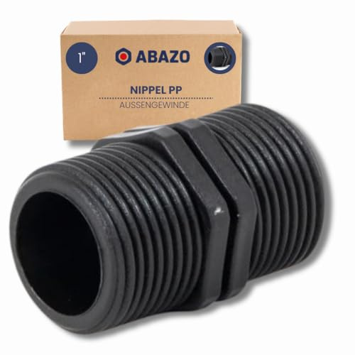 ABAZO - Pumpenanschlussstutzen an Gartenpumpe, Schlauchverbinder, Rückschlagventil für die Pumpe, Anschluss an einen Hydrophor, Satz Pumpenzubehör, Nippel PP 1 AG-AG