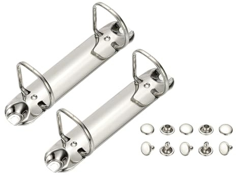 PATIKIL B7 2 hål ringpärmsmekanismer, 2 set 3 cm D-ring ersättningspärm planerare lösa bladbindande ryggar för organisatörer gör-det-själv fyllning pappersförvaring mapp tillbehör, 26 mm silverton