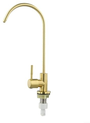 ISCBAFYX Filtro per lavandino, lavello Cucina in Acciaio Inossidabile Leva Singola, osmosi inversa, Rubinetto Acqua Potabile(Oro)