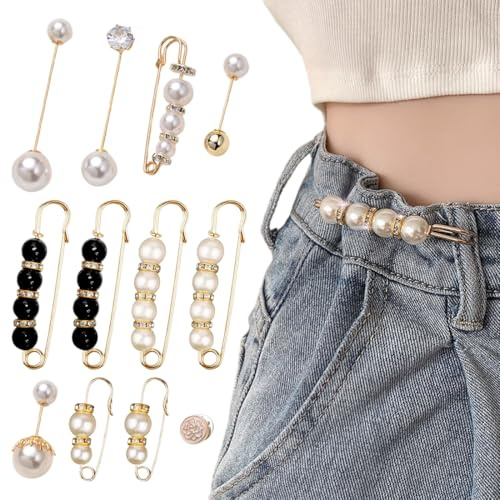 12 Pezzi Spilla Perla Artificiale, Spilla Donna Cristallo Perla Spilla, Spille da Donna Eleganti, Cappotti Con Maglione a Scialle