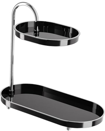 SUIOPPYUW Organizador de baño de 2 Niveles, Elegante solución Almacenamiento, Estante Decorativo para Maquillaje, Torre para tocador, Torre Maquillaje, Anillos Decorativos Modernos.