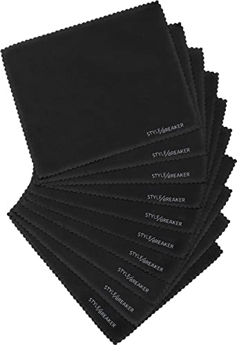 styleBREAKER Set 10 panni pulizia microfibra unisex,Nero