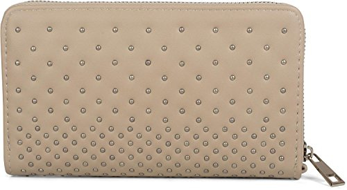 styleBREAKER Cartera de Mujer con Tachuelas 19x12 cm,Beige