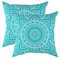 TreeWool Dekorativer Kissenbezug (50 x 50 cm, Türkis) Mandala Design 100% Baumwolle (2er Pack)
