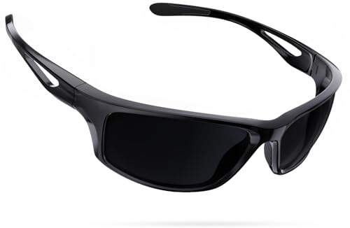 CHEREEKI Sports Sunglasses, Polarized Sports Sunglasses with UV400 Protection & TR90 Unbreakable Frame for Fishing Driving Golf Running Cycling Camping