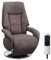 Cavadore TV-Sessel Edinburgh / Fernsehsessel mit elektrisch verstellbarer Relaxfunktion / 2 E-Motoren / 74 x 114 x 77 / Lederoptik: grau
