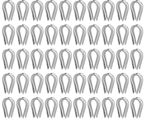 50st Wire Rope Thimble Wire Rope Clips Rostfritt Stål Kabelriggningsverktyg för Skeppsbyggnad(M3 (3 mm))