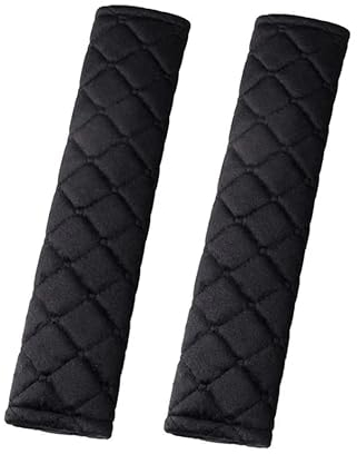 KAIAIWLUO Gurtschoner,2 Pack Plüsch Auto Gurtpolster für Erwachsene und Kinder Sicherheitsgurt Schulterpolster für Autosicherheitsgurte Rucksack Schultertasche Schwarz