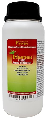 PR Erdbeercreme-Liköressenz 280 ml | professionelle liquid aroma Essenz | Hausgebrauch und Brennerei | mit handelsüblichem Wodka oder Korn vermischen | 280 ml Essenz ergibt 10,5 Liter Getränk