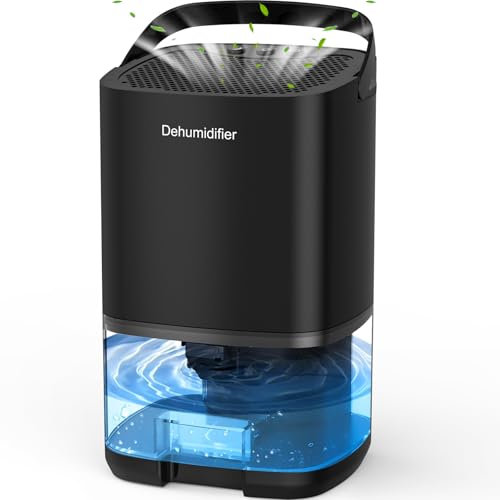 Dehumidifiers for Home, 1000ml Electric Small Dehumidifier for Bedroom(320 sq. ft), Quiet with Auto Shut Off 7 Colorful LED Portable Mini Dehumidifier for Wardrobe Bathroom Closet RV