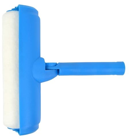 Rullo per pittura per soffitto, manico regolabile da 25,4 cm, pennello antigoccia con scudo, copertura liscia e uniforme, ideale per riparazioni a soffitto, applicazione di progetti di pittura
