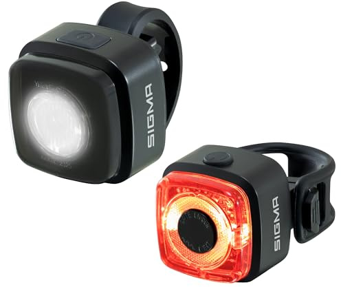 SIGMA AURA Micro Set | Battery-Operated, Rechargeable Front and Rear Light | Perfect for Kids, Everyday Use and Adventures | Weatherproof Lighting Set