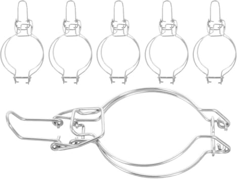 YARNOW 6 St Rostfria Ståltrådsklämmor för Glasburkar Fjäderdesign för Enkel Öppning och Försegling Hållbar Ersättning för Masonburkar Köksförvaring och Kryddbehållare