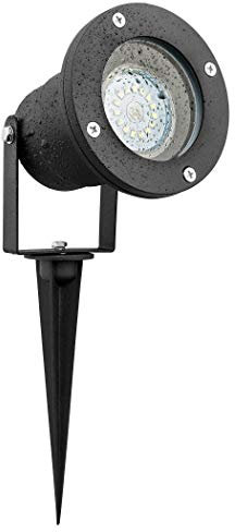 SEBSON Lámpara LED de jardín con estaca y Foco orientable, Luz de Exterior IP65, GU10 3,5W 300lm 6500K Blanco frío