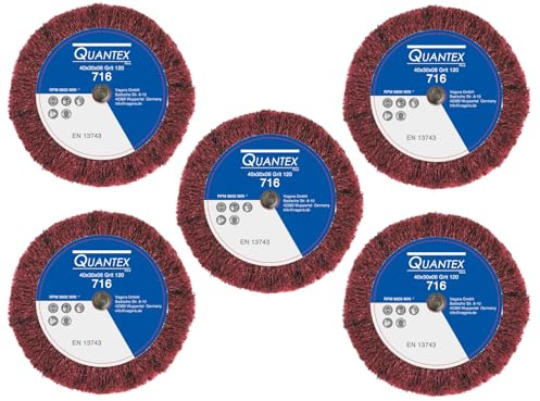 5 Stück Schleifvlies Körnung: 120, 40mmx30mm, 6mm Einspannschaft- Schleifmopstift, Vliesschleifer, Schleifmop, Schleifvlies mit Schaft.