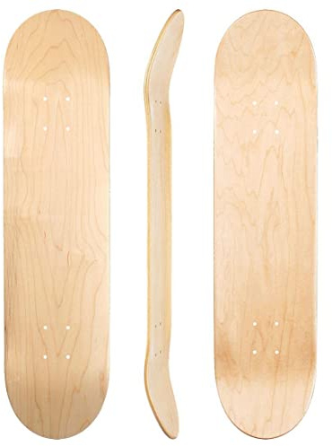 Venom Skateboards Plain Skateboard Deck Maple Wood Stain Blank Skate Board Decks 7ply Natural/Blue/Black/Gold 7.75/8/8.25 Skateboards for Kids/Teenage/Boys/Girls Adults Beginners - Natural - 8.25