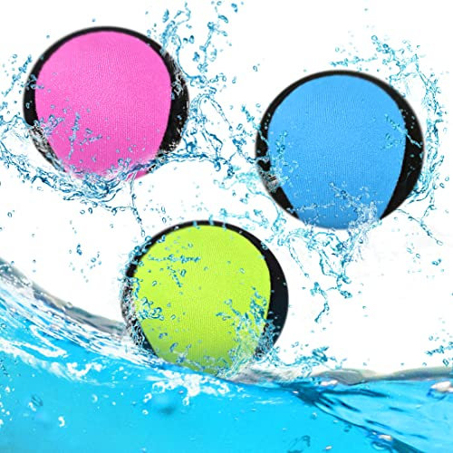 Aurasky 3 Stück Wasserball, Springender Wasserball, Strandball Wasserspringball, Stressabbau Ball, Wasserhüpfball Geschenk für Kinder Erwachsene Schwimmbad Strand Outdoor-Aktivitäten