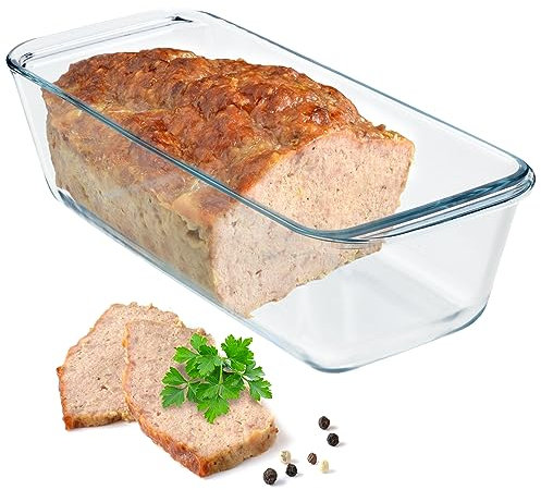 KADAX Moule à cake en verre transparent - Moule à gâteau robuste avec fond épais - Convient pour cuisinière électrique et à gaz - Longueur : 28 cm