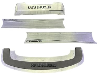 StupidRC Aluminum Silver Bolt-On Rear Spoiler for Arrma Infraction/Felony with Bittydesign Destroyer 1/7 Body Shell