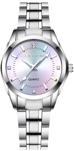 aswan watch Damen Analog Quarz Armbanduhr mit Edelstahlarmband, 3 Zeiger, 27mm Gehäusegröße