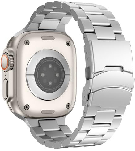 Titanio Metal Correa Compatible con Correa Apple Watch Ultra 49mm 45mm 44mm 42mm, Coreas de Titanio para hombres y mujeres para iwatch Series Ultra/Ultra 2, SE/SE 2, Series 9 8 7 6 5 4 3 2 1