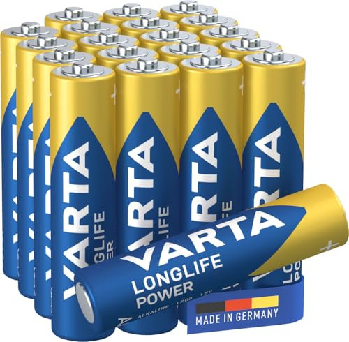 VARTA Batterien AAA, 10+10 (20 Stück), Longlife Power, Alkaline, 1,5V, ideal für Spielzeug, Funkmaus, Taschenlampen, Verpackung zu 90% recycelt, Made in Germany