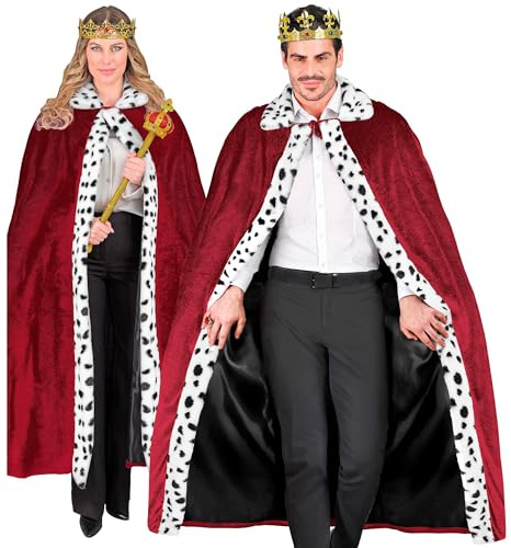 W WIDMANN MILANO Party Fashion – Kungsrock, röd, 140 cm, cape, cape, prins, kung och drottningar, medelålder