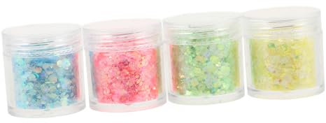 NUOBESTY 4er-pack Holografische Nagelflocken Für Dekoration Festivals Rave-make-up