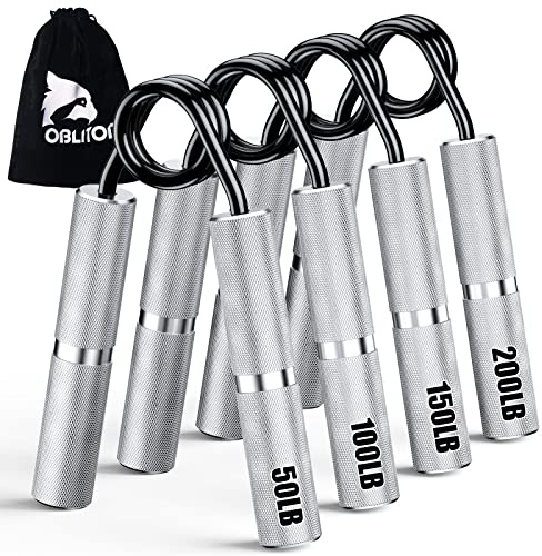 Oblitor Grip Strength Trainer 4 Pack,50LB-200LB Hand Exerciser Gripper Forearm Finger Strengthener Non-Slip Suitable for Hand Rehabilitation Finger Strength Training, Muscle Building, Home Gym